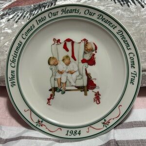 Hallmark 1986 Norman Rockwell Christmas Plate Vintage Limited Edition